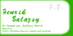henrik balazsy business card