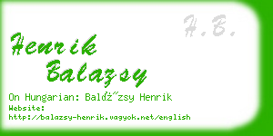 henrik balazsy business card